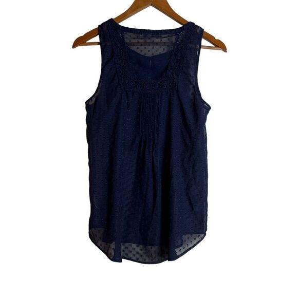 3 for $30! Anthropologie Daniel Rainn navy sheer blouse - Picture 8 of 9